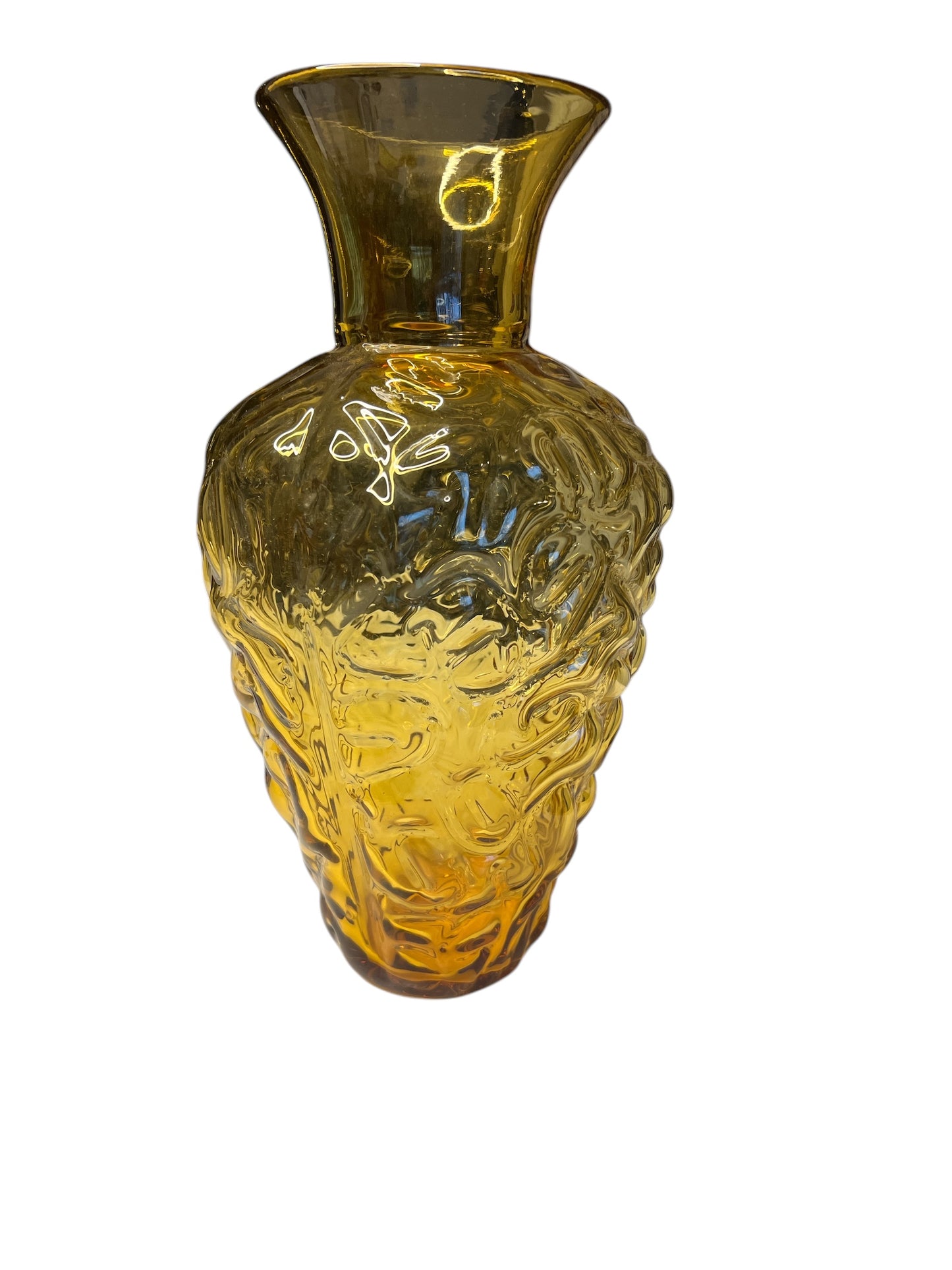 Blenko Topaz Textured Vase