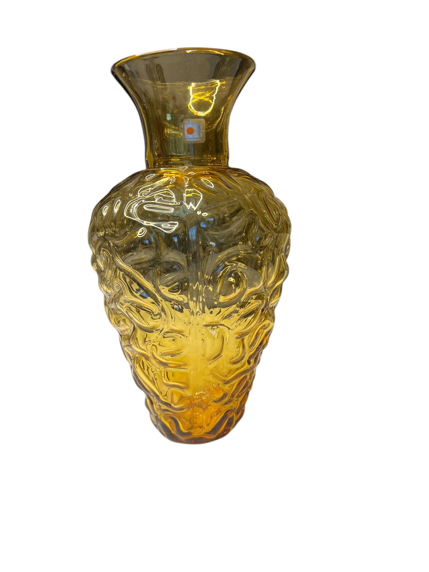 Blenko Topaz Textured Vase